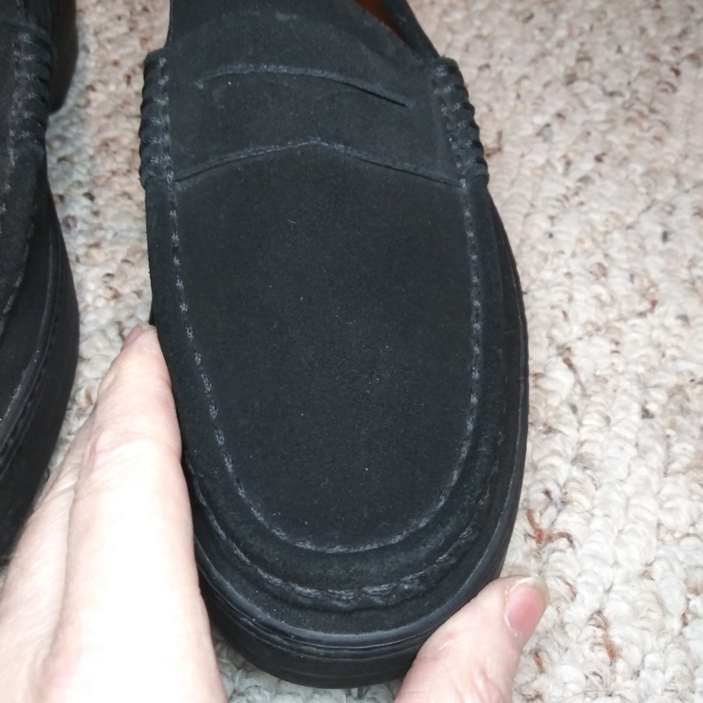 Tod's Black Suede Men's Vibram Sole Penny Loafer Style Driving Shoes - Picture 9 of 15
